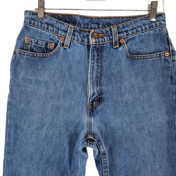 Vtg Levis 512 Jeans Women 10 Petite Blue Slim Fit Tapered Leg (28x26.5) USA Made - Picture 2 of 13